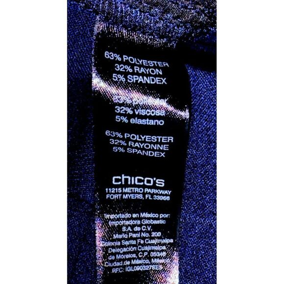 Chico's So Slimming Trouser Style Pants Sz 1.5 Ink Blue - Picture 5 of 5